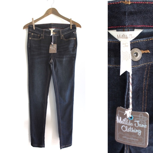 Matilda Jane NWT Dark Wash Skinny 4 27 - Picture 3 of 10